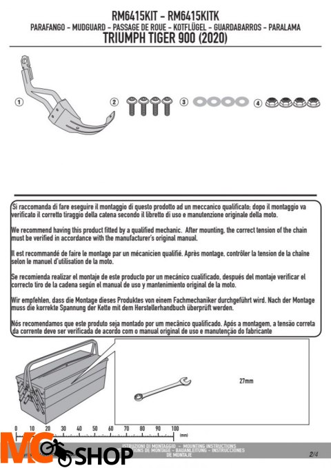 KAPPA RM6415KITK MOCOWANIE BŁOTNIKA KRM01 I KRM02 TRIUMPH Tiger