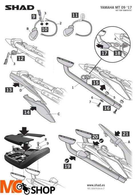 SHAD Y0MT97ST STELAŻ KUFRA TYŁ DO YAMAHA MT 09 SHAD Y0MT97ST STELAŻ KUFRA TYŁ DO YAMAHA MT 09