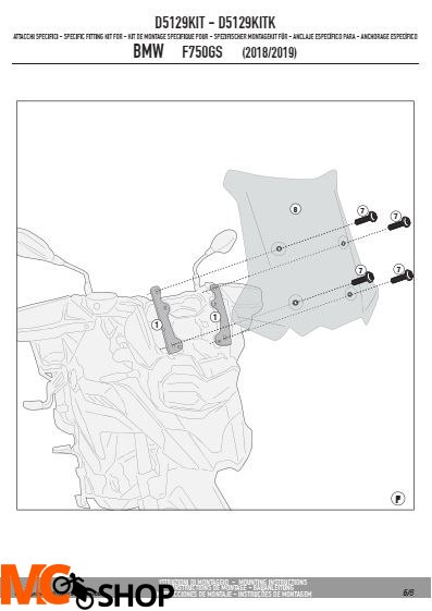 GIVI D5129KIT MOCOWANIE SZYBY D5127 GIVI D5129KIT MOCOWANIE SZYBY D5127