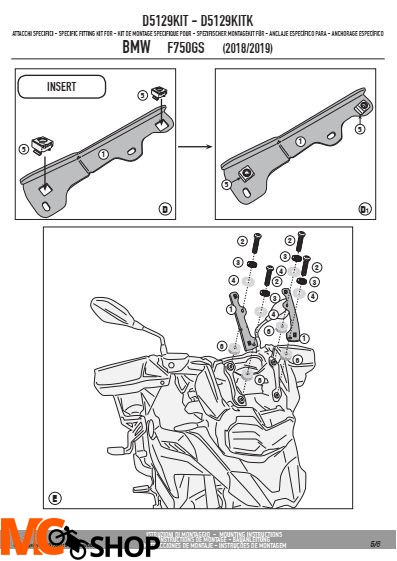 GIVI D5129KIT MOCOWANIE SZYBY D5127 GIVI D5129KIT MOCOWANIE SZYBY D5127
