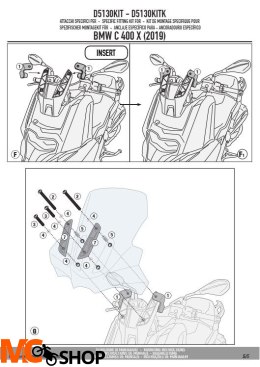 GIVI D5130KIT MOCOWANIE SZYBY 5130DT