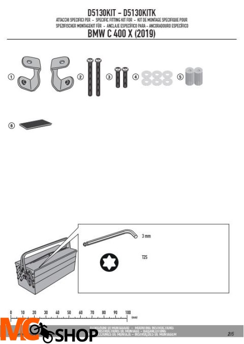 GIVI D5130KIT MOCOWANIE SZYBY 5130DT GIVI D5130KIT MOCOWANIE SZYBY 5130DT
