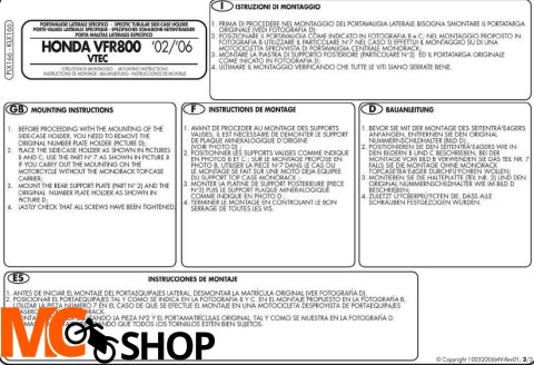 Kappa KLX166 stelaż boczny v35 VFR 800 VTEC (02>11)