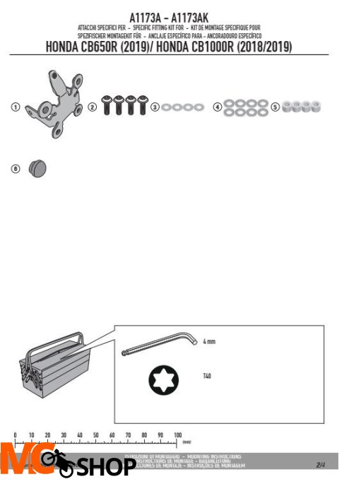 GIVI A1173A MOCOWANIE SZYBY 1173S GIVI A1173A MOCOWANIE SZYBY 1173S