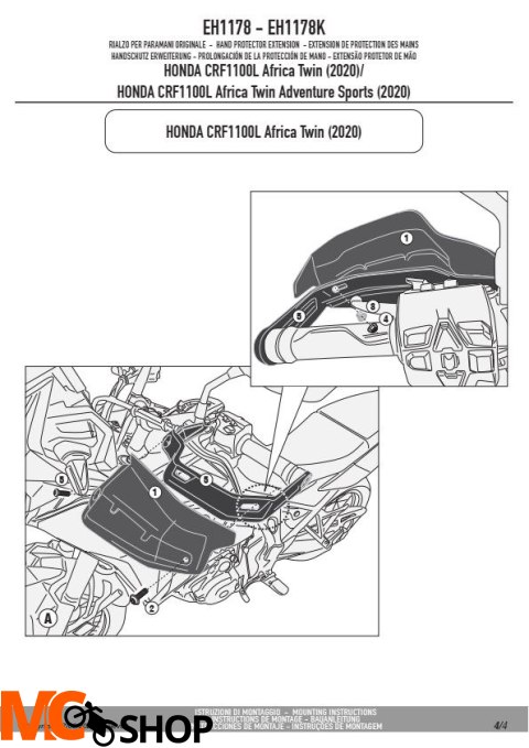 GIVI ES1178 POSZERZENIE DODATKOWE STOPKI HONDA GIVI ES1178 POSZERZENIE DODATKOWE STOPKI HONDA