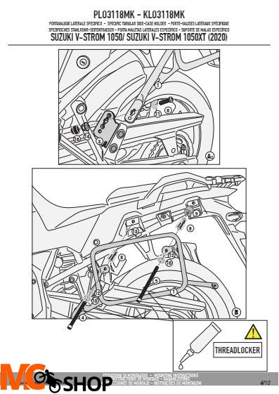 GIVI PLO3118MK STELAŻ KUFRÓW BOCZNYCH ONE-FIT MONOKE SUZUKI V-Strom GIVI PLO3118MK STELAŻ KUFRÓW BOCZNYCH ONE-FIT MONOKE SUZUKI V-Strom