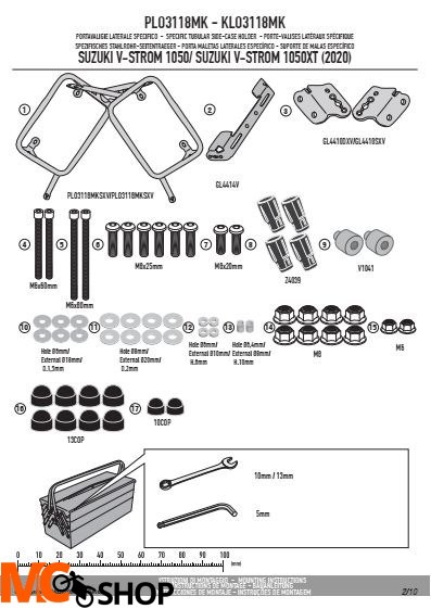 GIVI PLO3118MK STELAŻ KUFRÓW BOCZNYCH ONE-FIT MONOKE SUZUKI V-Strom GIVI PLO3118MK STELAŻ KUFRÓW BOCZNYCH ONE-FIT MONOKE SUZUKI V-Strom