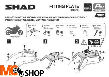 SHAD MOCOWANIE PIN SYSTEM DO BMW KSHX023PS SHAD MOCOWANIE PIN SYSTEM DO BMW KSHX023PS