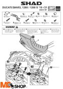 SHAD D0DV11IF STELAŻ KUFRA BOCZNEGO 3P DUCATI DIAVEL 2019-2021