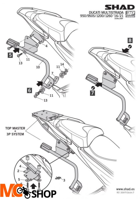 SHAD D0ML98IF STELAŻ KUFRA BOCZNEGO 3P DUCATI MULTISTRADA 950 16/21 SHAD D0ML98IF STELAŻ KUFRA BOCZNEGO 3P DUCATI MULTISTRADA 950 16/21