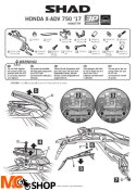 SHAD H0XD77IF STELAŻ KUFRA BOCZNEGO 3P Honda X-ADV 2017-2020
