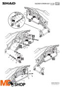 SHAD S0VS694P STELAŻ KUFRA BOCZNEGO 4P TERRA SUZUKI DL65, VSTROM 650/XT 17/22