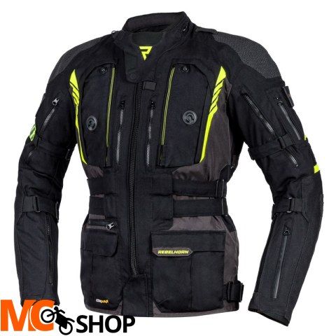 REBELHORN KURTKA TEKSTYLNA PATROL BLACK/FLO YELLOW REBELHORN KURTKA TEKSTYLNA PATROL BLACK/FLO YELLOW