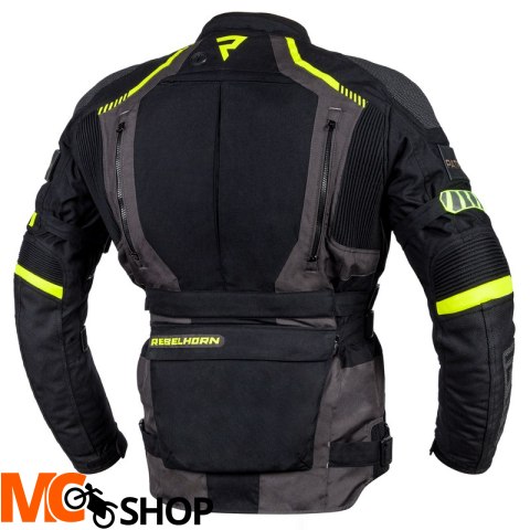 REBELHORN KURTKA TEKSTYLNA PATROL BLACK/FLO YELLOW REBELHORN KURTKA TEKSTYLNA PATROL BLACK/FLO YELLOW