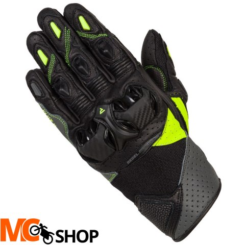 REBELHORN RĘKAWICE SKÓRZANE FLUX II BLACK/FLO YELL REBELHORN RĘKAWICE SKÓRZANE FLUX II BLACK/FLO YELL