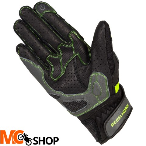 REBELHORN RĘKAWICE SKÓRZANE FLUX II BLACK/FLO YELL REBELHORN RĘKAWICE SKÓRZANE FLUX II BLACK/FLO YELL