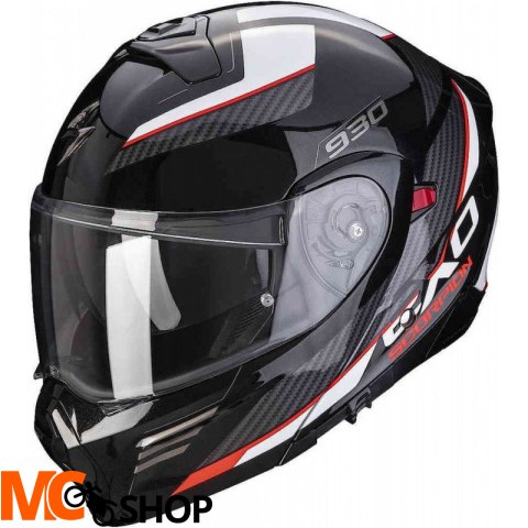 SCORPION KASK SZCZĘKOWY EXO-930 NAVIG METAL BK-RED SCORPION KASK SZCZĘKOWY EXO-930 NAVIG METAL BK-RED