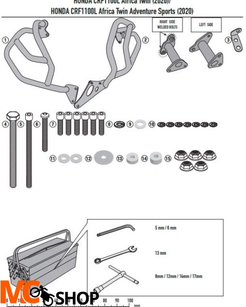 GIVI GITN1178 GMOLE SILNIKA HONDA CRF1100L Africa GIVI GITN1178 GMOLE SILNIKA HONDA CRF1100L Africa