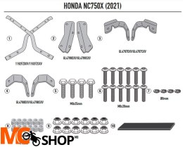 GIVI STELAŻ KUFRA CENTRALNEGO BEZ PŁYTY HONDA NC 7
