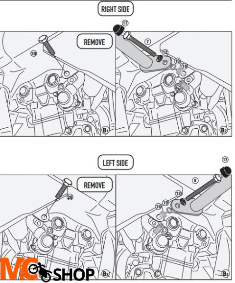 GIVI GMOLE SILNIKA (GÓRNE) HONDA CB 500 X19 > 20 GIVI GMOLE SILNIKA (GÓRNE) HONDA CB 500 X19 > 20