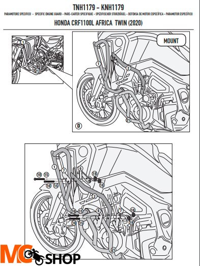 KAPPA GMOLE OSŁONY SILNIKA HONDA CRF 1100L Africa KAPPA GMOLE OSŁONY SILNIKA HONDA CRF 1100L Africa