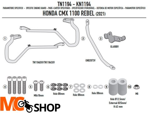KAPPA GMOLE SILNIKA HONDA CMX 1100 REBEL '21 CZARN KAPPA GMOLE SILNIKA HONDA CMX 1100 REBEL '21 CZARN