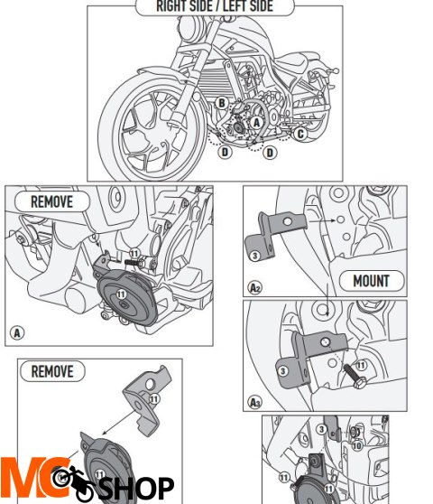 KAPPA GMOLE SILNIKA HONDA CMX 1100 REBEL '21 CZARN KAPPA GMOLE SILNIKA HONDA CMX 1100 REBEL '21 CZARN