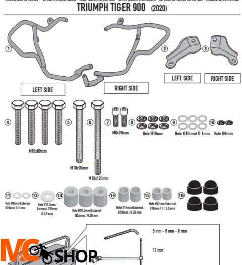 KAPPA GMOLE SILNIKA TRIUMPH Tiger 900 (20) CZARNE KAPPA GMOLE SILNIKA TRIUMPH Tiger 900 (20) CZARNE