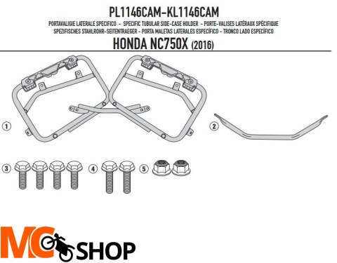 KAPPA KL1146 CAMSTELAŻ KUFRÓW HONDA NC 750 S 16-19