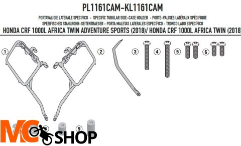 KAPPA KL1161CAM STELAŻ KUFRÓW HONDA CRF 1000L Afri