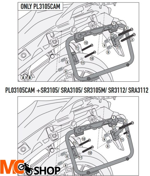 KAPPA KL3105CAM STELAŻ KUFRÓW CAM SIDE SUZUKI DL
