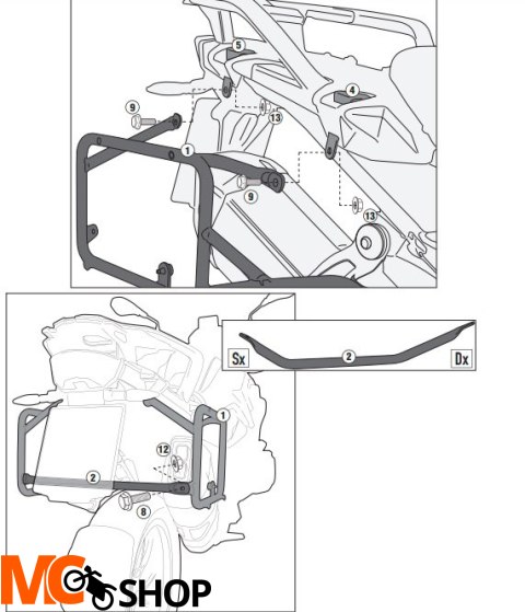 KAPPA KL5108CAM STELAŻ KUFRÓW CAM SIDE BMW R 1200