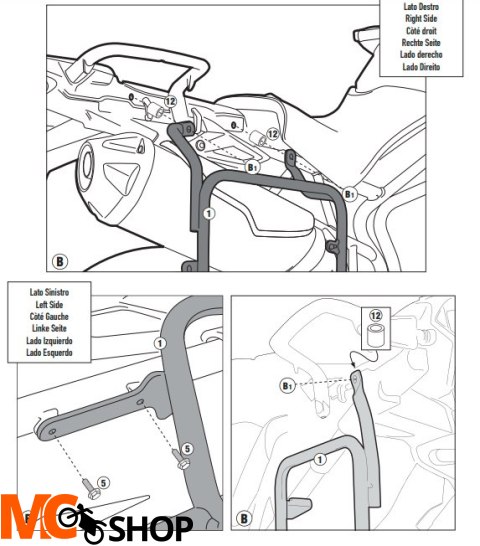 KAPPA KL6401CAM STELAŻ KUFRÓW TRIUMPH Tiger 800 /