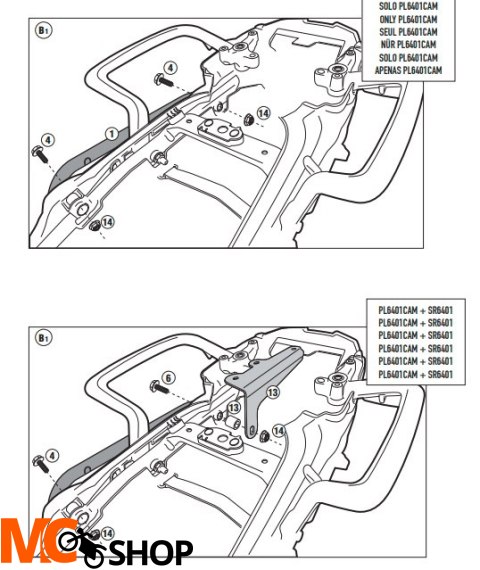 KAPPA KL6401CAM STELAŻ KUFRÓW TRIUMPH Tiger 800 /