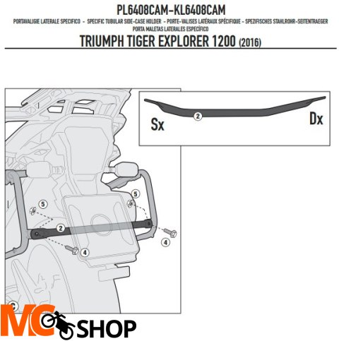 KAPPA KL6408CAM STELAŻ KUFRÓW TRIUMPH Tige 1200 18