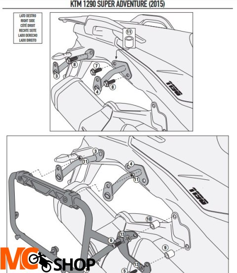 KAPPA KL7705CAM STELAŻ KUFRÓW KTM 1190 Adventure /