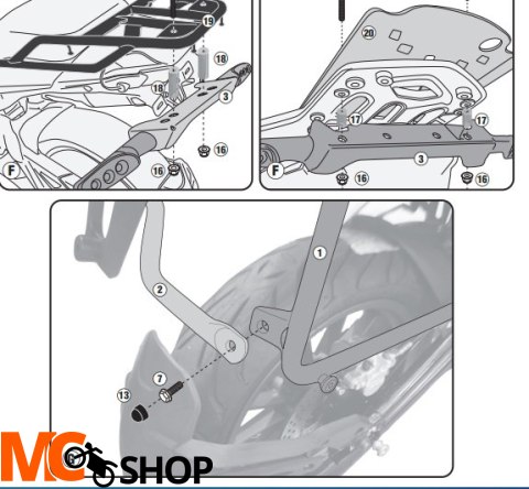 KAPPA KL8712 STELAŻ KUFRÓW MONOKEY BENELLI TRK