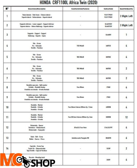 KAPPA KLO1179MK STELAŻ KUFRA HONDA CRF 1100L Afric