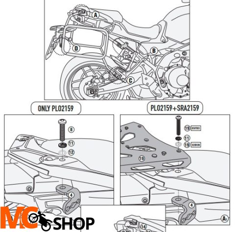 KAPPA KLO2159MK STELAŻ KUFRÓW YAMAHA TRACER 9 '21-