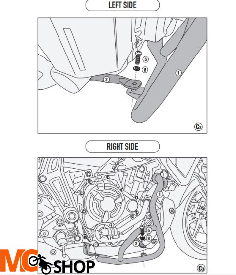 KAPPA KN2148 GMOLE OSŁONY SILNIKA YAMAHA Tracer 70