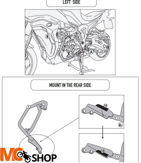 KAPPA KN5138 GMOLE SILNIKA BMW S 1000 XR 20 CZARNE