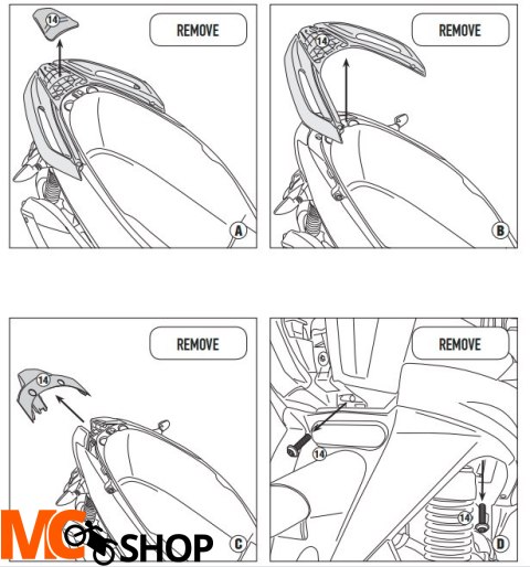 KAPPA STELAŻ KUFRA CENT PIAGGIO MP3 YOURBA125/300