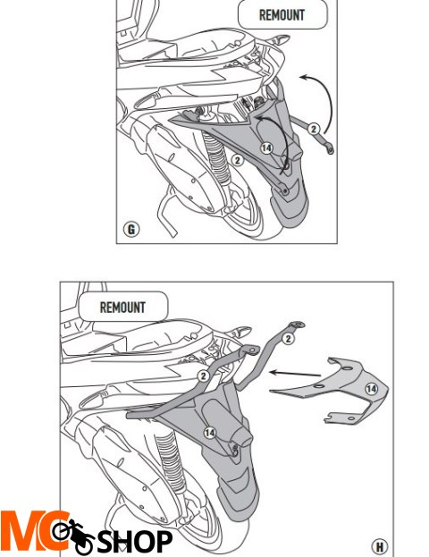 KAPPA STELAŻ KUFRA CENT PIAGGIO MP3 YOURBA125/300