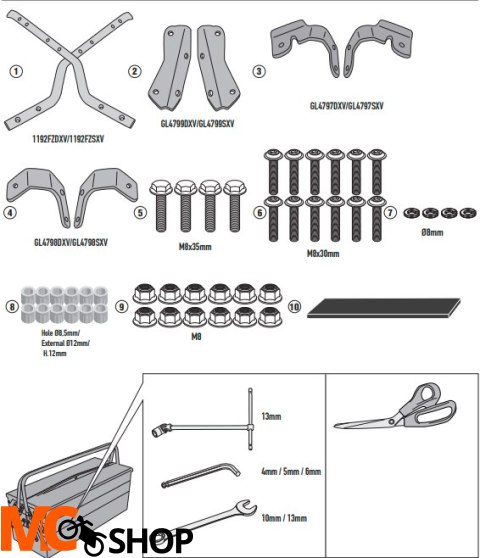 KAPPA STELAŻ KUFRA CENTR HONDA NC 750 X (21) BEZ P