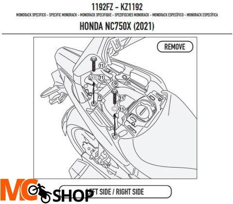 KAPPA STELAŻ KUFRA CENTR HONDA NC 750 X (21) BEZ P