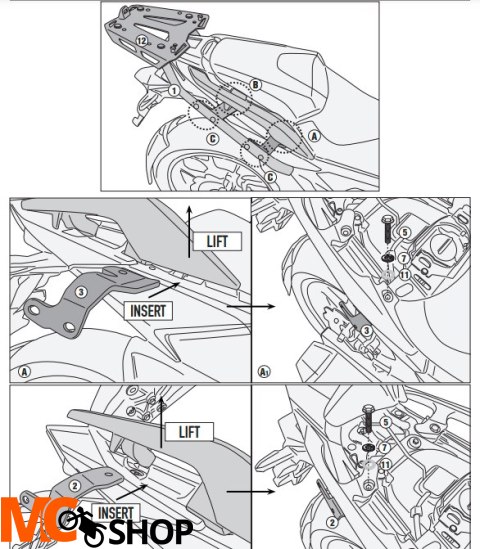 KAPPA STELAŻ KUFRA CENTR HONDA NC 750 X (21) BEZ P