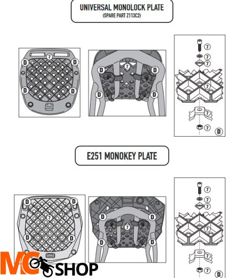 KAPPA STELAŻ KUFRA CENTR MONOKEY, LOCK HONDA CMX11