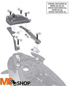 KAPPA STELAŻ KUFRA CENTR PIAGGIO TYPHOON 50/125 11