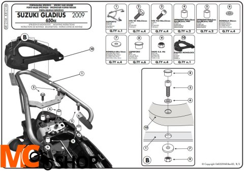 KAPPA STELAŻ KUFRA CENTR SUZUKI GLADIUS 650 09-16