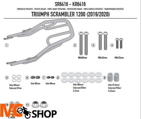 KAPPA STELAŻ KUFRA CENTR TRIUMPH Scrambler 1200 19